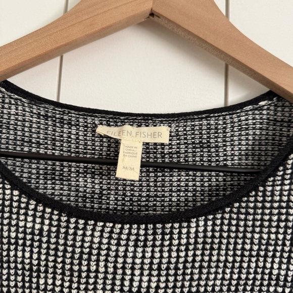 Eileen Fisher Linen Waffle Stitch Box Top Sweater - Picture 3 of 5